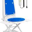 SUNDERWELL Electric Chair Lift for Elderly, 24 lbs Lightweight Floor Lift for Elderly Falls with 360Swivel Seat, Bath Lift Chair for Tub 308 lbs Capacity, IPX8 Waterproof & Remote Control (Blue)