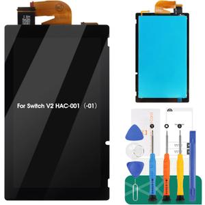 for Nintendo Switch V2 Screen Replacement for Switch LCD Display Replacement Kits for Switch LCD Digitizer Touch Screen Assembly Replacement HAC-001（-01） 2019