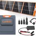 Upgraded 200W Portable Solar Panel for Power Station Generator, 18V Foldable Waterproof IP65 Solar Cell Charger with Adjustable Kickstand and MC-4 Cable for Laptop Outdoor Camping Boat Lawn RV Trip