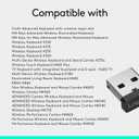 Logitech USB Unifying Receiver, 2.4 GHz Wireless Technology, USB Plug Compatible with All Unifying Devices Like Wireless Mouse and Keyboard, PC/Mac/Laptop - Black