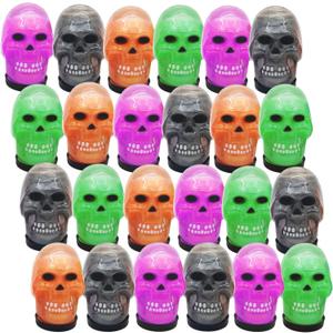 ArtCreativity Skull Head Noisy Putty Halloween Toys, Set of 24, Non-Candy Trick or Treat Supplies for Kids, Great as Halloween Party Favors, Halloween Goodie Bag Fillers, and Prank Toys, 4 Colors