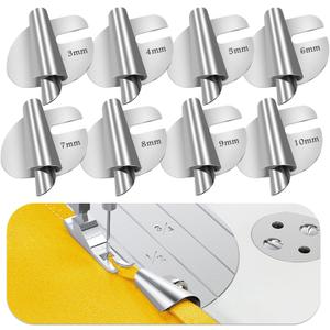 TIGARI Sewing Rolled Hemmer Foot, 8 Sizes Rolled Hem Presser Foot, Wide Rolled Hem Pressure Foot Sewing Machine Feet Hemming Machine Hand Sewing Machine Sewing Accessories, Rolled Hem 8pc