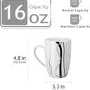 VEWEET Coffee Mugs Set of 6, 16 OZ Large Coffee Cups Set, White Mug Sets Ceramic Mugs Set with Big Handle, Microwave Dishwasher Safe, Series Fiona