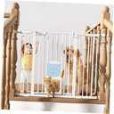 Baby Gate with Cat Door - 36'' Tall Dog Gate with Cat Door for Doorways Stairs 30.5''-47.25'' Pressure Mounted Metal Auto Close Baby Gate with Pet Door