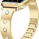 Mosonio Dressy Jewelry Bracelet Bands Compatible with Apple Watch Band 46mm 45mm 44mm 49mm 42mm 41mm 40mm 38mm for Women, Cute and Stylish Diamond Metal Strap for iWatch Series 11 10 9 8 7 6 5 4 3 2 1 SE Ultra