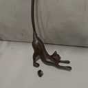 Cast Iron Cat Paper Towel Holder for Bathroom & Kitchen - Vintage Cast Iron Free Standing Paper Roll Holder, Medium