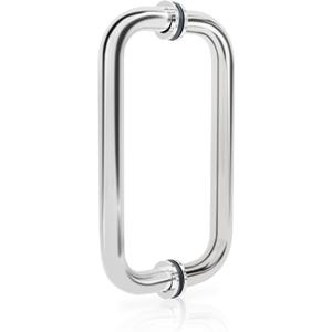 CKB 8" Shower Door Handle, Shower Glass Door Pull Back to Back Handle Compatible with 1/4" to 1/2" Thickness Glass for Frameless Shower Doors, Chrome Finish with 304 Stainless Steel