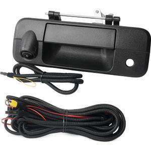 Tailgate Handle Backup Camera Compatible with 2007-2013 Toyota Tundra, Tailgate Latch Door Handle with Rear View Reverse Camera RCA Connector Backup Kit Replaces# 81214, 690900C051, 69090-0C051