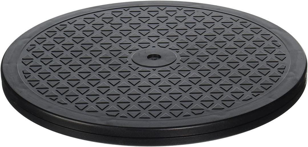 LapWorks tv Swivel Base, ABS Lazy Susan Turntable Stand for Monitor Stand, Computer Stand, 360 Degree Rotation, Durable, Diamond Plate Pattern, 15.9-Inch, Black