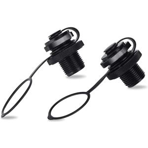 Inflatable Boat Air Valve,2PCS Inflatable Boat Spiral Air Plugs One-Way Inflation Replacement Screw for Inflatable Boat (Black)