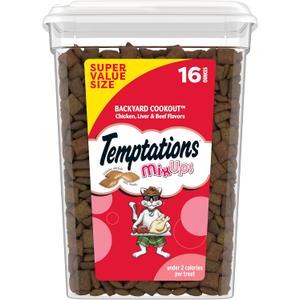 2 x Temptations Cat Treats MixUps Backyard Cookout Flavor Crunchy, Soft Cat Treats, 16 oz. Tub (EXP 01/01/28)