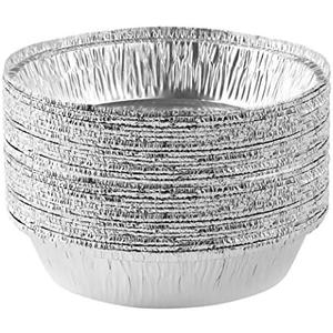 PLASTICPRO 7'' Inch Round Tin Foil Pans Disposable Aluminum, Freezer & Oven Safe - For Baking, Cooking, Storage, Roasting, & Reheating, Pack of 50
