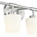 Bathroom Light Fixtures Over Mirror, 4-Light Brushed Nickel Vanity Lighting Fixtures with Milk White Glass, Vintage Farmhouse Wall Sconces Lighting, AD-22004-4W-SN