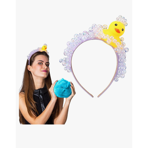Suncalla Duck and Soap Bubble Headband Loofah and Soap Costume Halloween Cosplay Party Hair Accessory Shower Loofah Halloween Costume Attire Accessory Fun Headband for Adult Role Play Funny Carnival