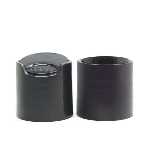 ZYAMY 20pcs 24/410 Black Disc Top Caps for Plastic Bottles, Empty Bottles, Durable Replacement Caps for Squeeze Bottles
