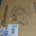 110 FT Retractable Garden Hose Reel by HOZEREEL, Outdoor Garden Hose Reels 1/2" - Automatic Self Retract Wall Mount Hose Reel Enclosed Storage, Any Length Lock, 10 Pattern Nozzle-Grey