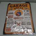 2 x LANOLU Garage Signs GARAGE RULES Vintage Sign for Garage, Man Cave Garage Metal Signs, Dad Garage Decor, Funny Mechanic Signs for Men, Shop Decor 12x16"