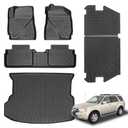 TPE All-Weather Floor Mats Set Compatible with Honda Pilot 2009-2015 7 Seats - 1st & 2nd & 3rd Row Floor Liners + Cargo Liner Trunk Mat + Backrest Protector Waterproof,Anti-Slip Interior Accessories