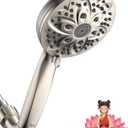 JDO Shower Head with Handheld, High Pressure Handheld Shower Head 6 Settings, Detachable Set with Stainless Steel Hose and Shower Bracket (Brushed Nickel)