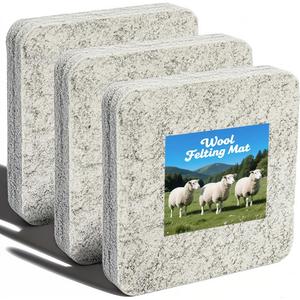 Nicunom 3 Pack Needle Felting Mat, Natural Wool Needle Felting Pad, 6x6x1 inch Felting Block for DIY Craft Felting Wool Projects, Thick and Firm