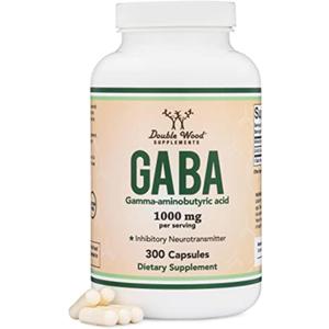 GABA Supplement (300 Capsules, 1,000mg per Serving) Promotes Calm, Relaxation, and Supports Sleep (Vegan Safe, Gluten Free, Non-GMO)(Gamma Aminobutyric Acid) by Double Wood, Best By: 04/2027