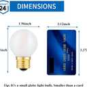 Beonllay 25 Watt Light Bulbs Equivalent E26 Frosted Globe Light Bulb, 2W LED Light Bulb 2700K Warm White G16.5 Light Bulb, Frosted Glass, 6 Pack