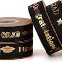 40 Yards Graduation Ribbon Congrats Grad 5/8 Inch Black and Gold Grosgrain Ribbon Use for Gift Wrapping,Graduation Party Decoration (40 Yards Black)