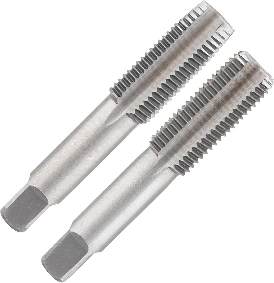 2pcs M18x1.5 Tap, M18 Metric Thread Tap Right Hand Thread Tapping Tool, HSS Thread Milling Taps (M18 x 1.5, Taper & Plug Tap)