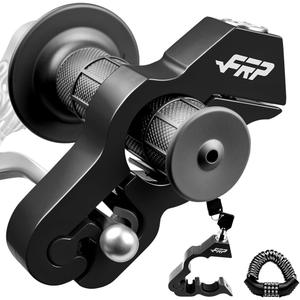 FRP Motorcycle Grip Lock - Universal Anti-Theft Handlebar Security for Bikes, Scooters & ATVs - Brake/Throttle Lock with Helmet Hook,Black