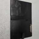 Professional Padfolio with Clipboard, Faux Leather Portfolio Folder Binder, Legal Pad Holder for A4 Letter Size Notepad, Resume, Writing Pad, Ideal Organizer for Business Office Conference, Black