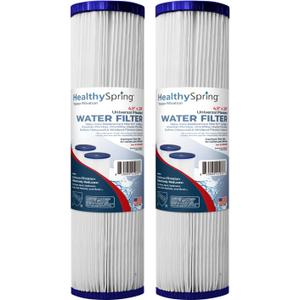 American Made, Healthy Spring High Performance, 20 Inch Whole House Pleated Water Sediment Filter Replacement 5 Micron Water Filter Cartridge Compatible with ECP5-20BB, SPC-45-2005, 2-Pack