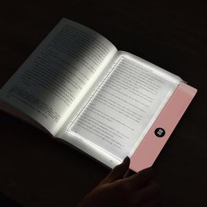 Book Light, Rechargeable Clear LED Flat Book Lights for Reading in Bed at Night with 3 Colors & Timer, Dimmable Panel Plate Book Lamp Full Page Light, Bookish Gifts for Women Readers Kids Book Lovers (Pink)