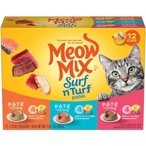 Meow Mix Surf n Turf Tuna Salmon and Chicken Flavor Wet Cat Food - 33oz White, BBD: 18 JUL 27