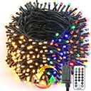 Brizled Christmas Lights, 344.16ft 1000 LED Color Changing Christmas String Lights with Remote, 11 Modes Xmas Tree Light Warm White & Multicolor Xmas Light Green Wire for Home Wedding Party