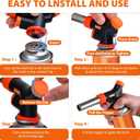 Culinary Professional Kitchen Cooking Torch, Upgrade Butane Torch for Cooking, Adjustable Flame with Reverse Use（Butane Gas Not Included）