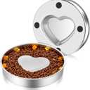 tchrules 2 Pack Slow Feeder Dog Bowls Stainless Steel, 2 Cups Metal Slow Eating Dog Bowl with Non-Slip Pads, Heart Pet Food Bowls for Small Medium Breed Dogs to Slow Down Eating Anti-Gulping