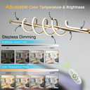 Luxury Led Chandelier,Dimmable Modern Chandelier Led Pendant Light,Gold Dining Room Chandelier Light Fixture for Kitchen Island Lighting with Remote, L39.37in