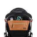 Itzy Ritzy Adjustable Stroller Caddy and Organizer Bag Featuring Front Zippered Pocket, 2 Built-in Interior Pockets & Adjustable Straps to Fit Nearly Any Stroller (Cognac)