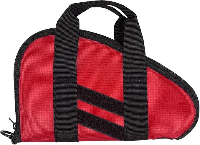 EASY BW Soft Pistol Case, Handgun Pistol Rug With Handle For Shooting, Hunting and Range Sports, Black Red