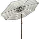 Blissun 9 ft Solar Umbrella, Patio Umbrella with 32 LED Lights, Table Market Umbrella, Outdoor Umbrella for Garden, Deck, Backyard, Black & Beige