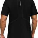 Men's UPF 50+ Sun Protection Athletic Shirts Short Sleeve Running Workout Gym Tshirts Quick Dry Swim Shirt for Rash Guard (Large, Black)