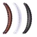 1st Choice 3 Pieces Clincher Combs Banana Combs Banana Clip Grip Comb Fishtail Fish Hair Lady Fish Shape Ponytail Banana Clip Girls Long Women Clamp Accessory (Brown Wave)