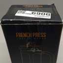 Veken French Press Coffee Maker 34oz, No Plastic Touching Cafe,Thickened Glass Stainless Steel Brewer, Cold Brew Cafetera Tea pot for Kitchen Travel Camping, Gifts, Decor, Bar Accessories, Dark Pewter