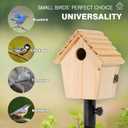 Chalet Style Large Bird House for Outdoor with Metal Tube, Thicken Wooden Hanging Birdhouse with Clear View Panel Clear View Panel Predator Guard Nesting Box for Swallow Wren Chickadee