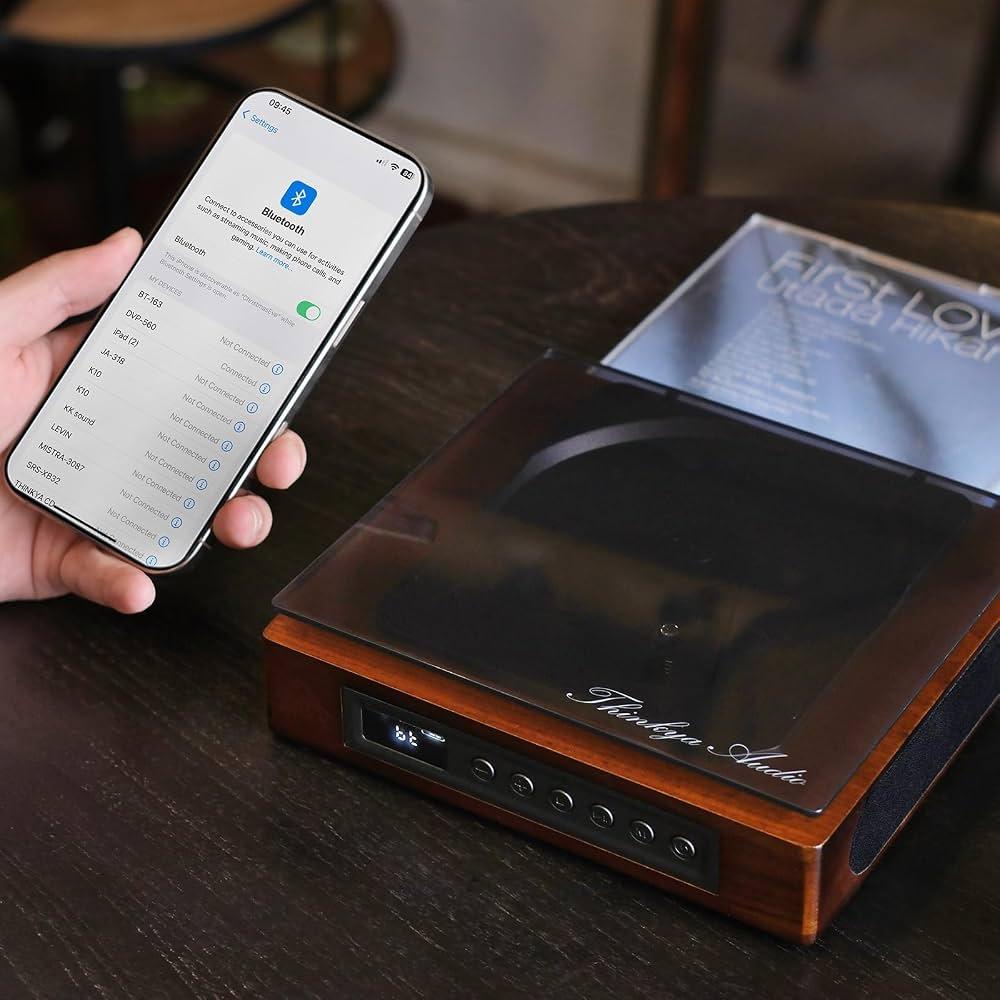 DVP-560 Portable CD Player with Bluetooth, Built-in Dual Speakers, Retro Wooden Design, Rechargeable Battery, SPDIF Output, Compact CD Player for Home Decor, Ideal Gift