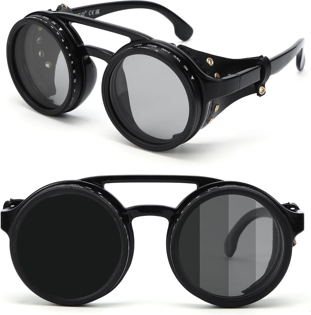 Hand Made Nd-400 9 Gears Round Polarized Adjustable Dimming Men Sunglasses women Filter Diving Fishing