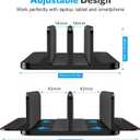 OMOTON Vertical Laptop Stand [Updated Double Version], Desktop Aluminum Mac Book Stand with Adjustable Dock Size, Fits All Mac Book, Surface, Chrome Book and Gaming Laptops (Up to 17.3 inch) (Black)