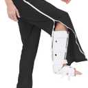 Mens Post Surgery Tearway Pants 2 Side Zippers Basketball Pants Sweatpants (Black, XXL)