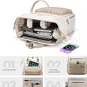 LOVEVOOK Laptop Backpack for Women 15.6 Inch, Travel Backpack with USB Charging Port Large Capacity Laptop Bag, Waterproof Bag for Business College Airline Approved Work Backpack(Beige)