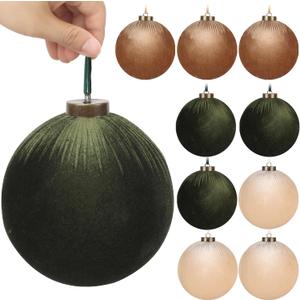 9 PCS Velvet Christmas Balls Ornaments 4inch& 6inch Christmas Large Ball Set for Xmas Tree Decor, Holiday Home Party (Mixed Colors 1, 6inch)
